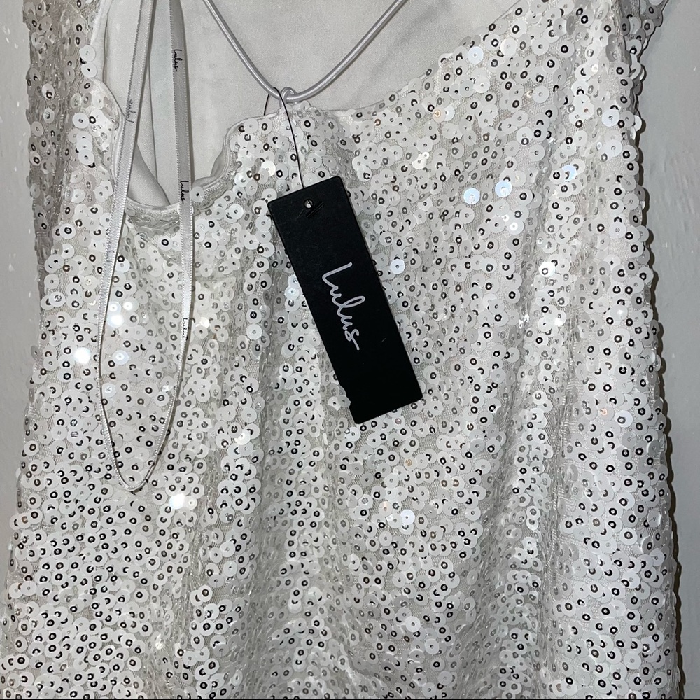 Mini Sequin White Dress